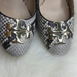 Tory Burch Raleigh Wedge embossed snakeskin/Gold